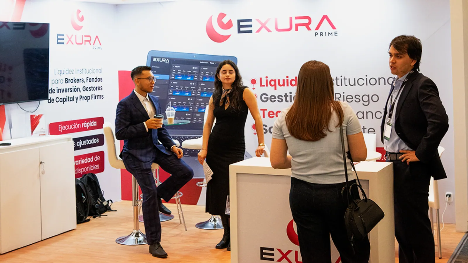 Exura Prime Trading Arena and Platinum Sponsor stand at FX Expo Global Guadalajara, February 2026
